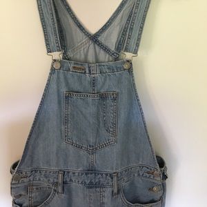 Levi’s denim overalls, light blue.